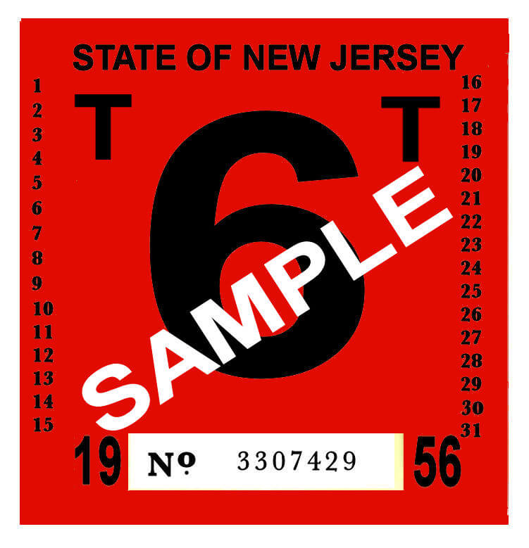 (image for) 00 New Jersey FAILED REJECTION Sticker 1950s
